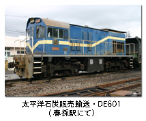 太平洋石炭販売輸送・DE601（春採駅にて）